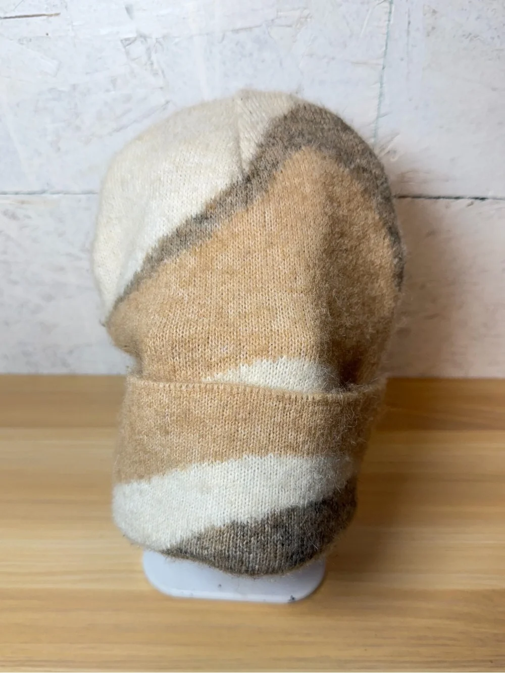 Anthropologie Maeve Colorblock Beanie in Cream, Tan & Brown